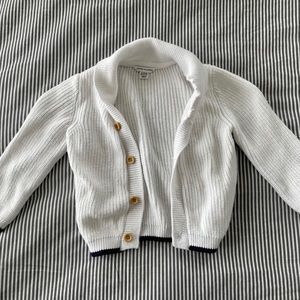 Janie and Jack White and Navy Cardigan Sweater